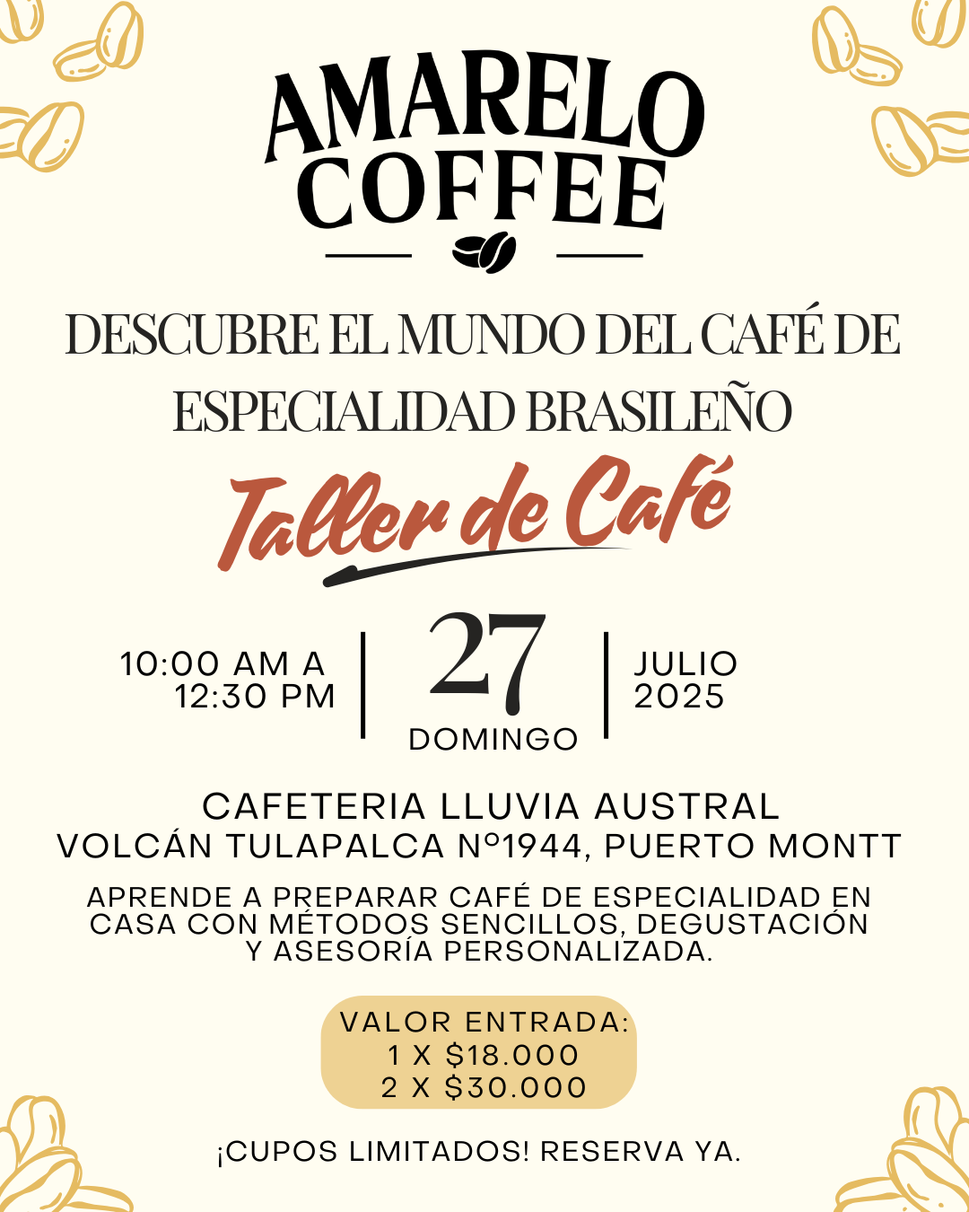 Taller de Café de Especialidad Brasileño ☕ (Café y tostaduría Lluvia Austral)
