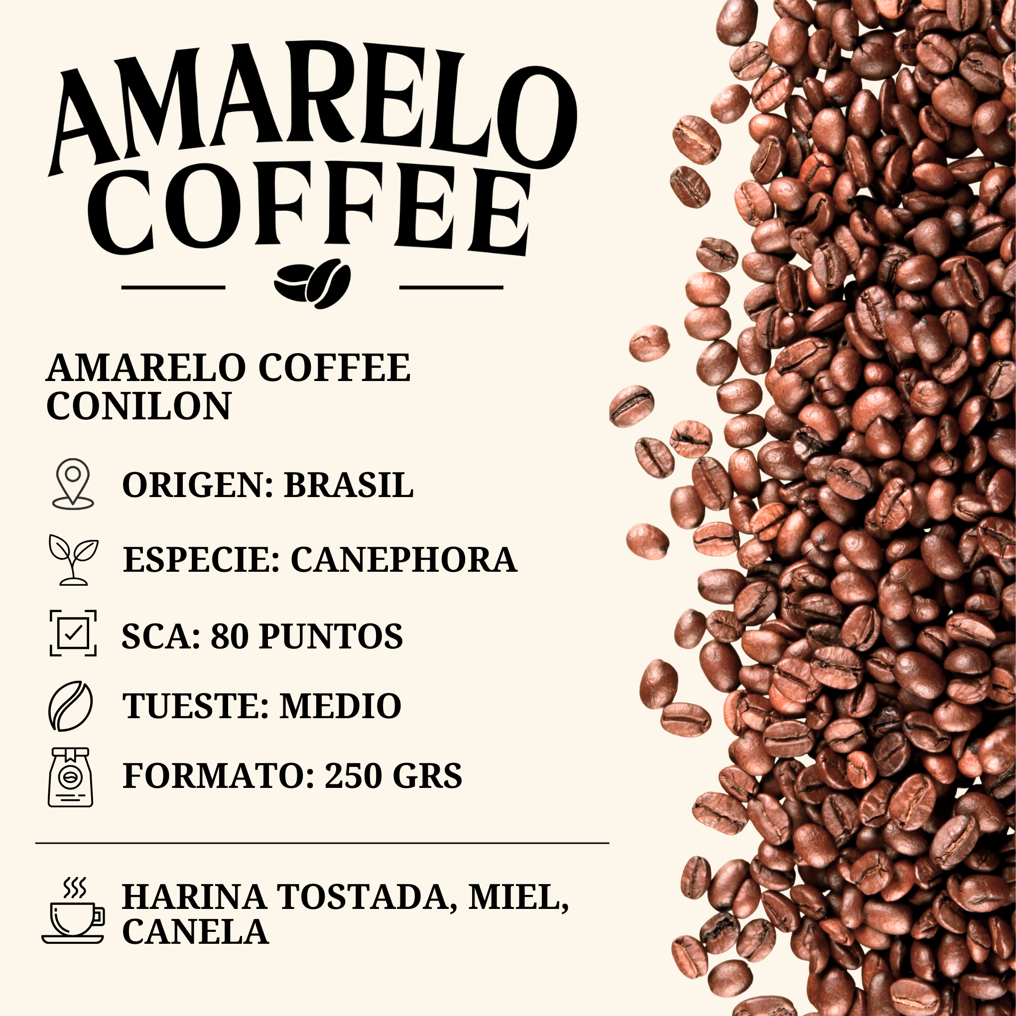 Amarelo Coffee Conilon / 250 gramos (grano)