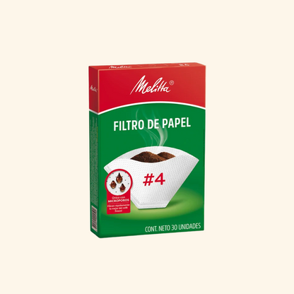 Filtro papel cafetera Melitta N°4 (30 unidades)
